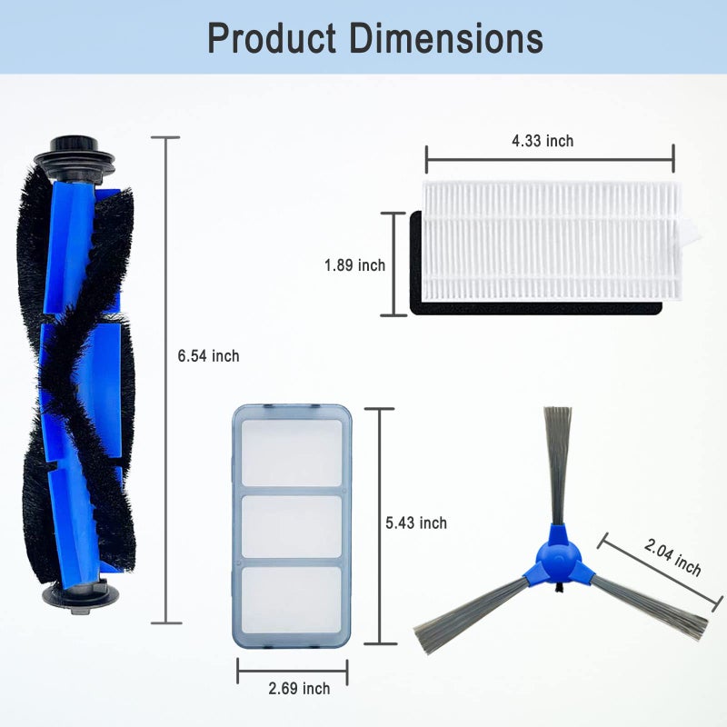 Tivcroxs قطعة غيار RoboVac 11S متوافقة مع Eufy RoboVac 11S، 15C، 30، 30C، 12، 35C، 25C، 15T المكانس الكهربائية الروبوتية، 3 فرش دوارة، 12 مجموعة فلتر، 12 فرشاة جانبية، 1 واقي فرشاة دوارة، 2 مرشحات مسبقة - Image 4
